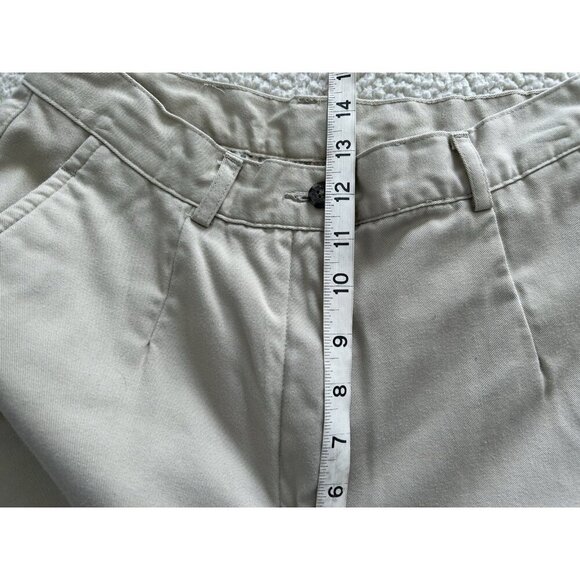 LL Bean Floral Print Flannel Lined High Rise Straight Leg Khaki Pants Beige 8T - Picture 7 of 11